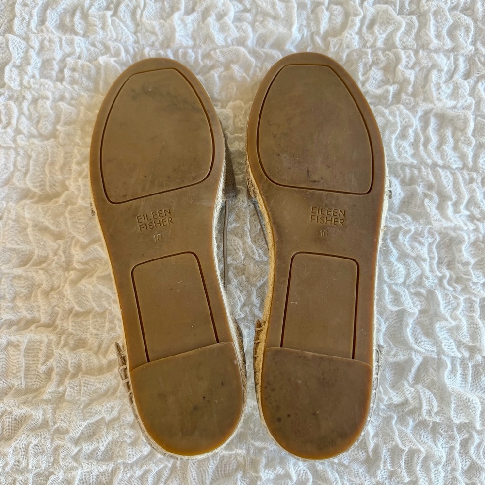 Eileen Fisher Lee Metallic Suede Espadrille Flat Size 10 - Picture 6 of 11